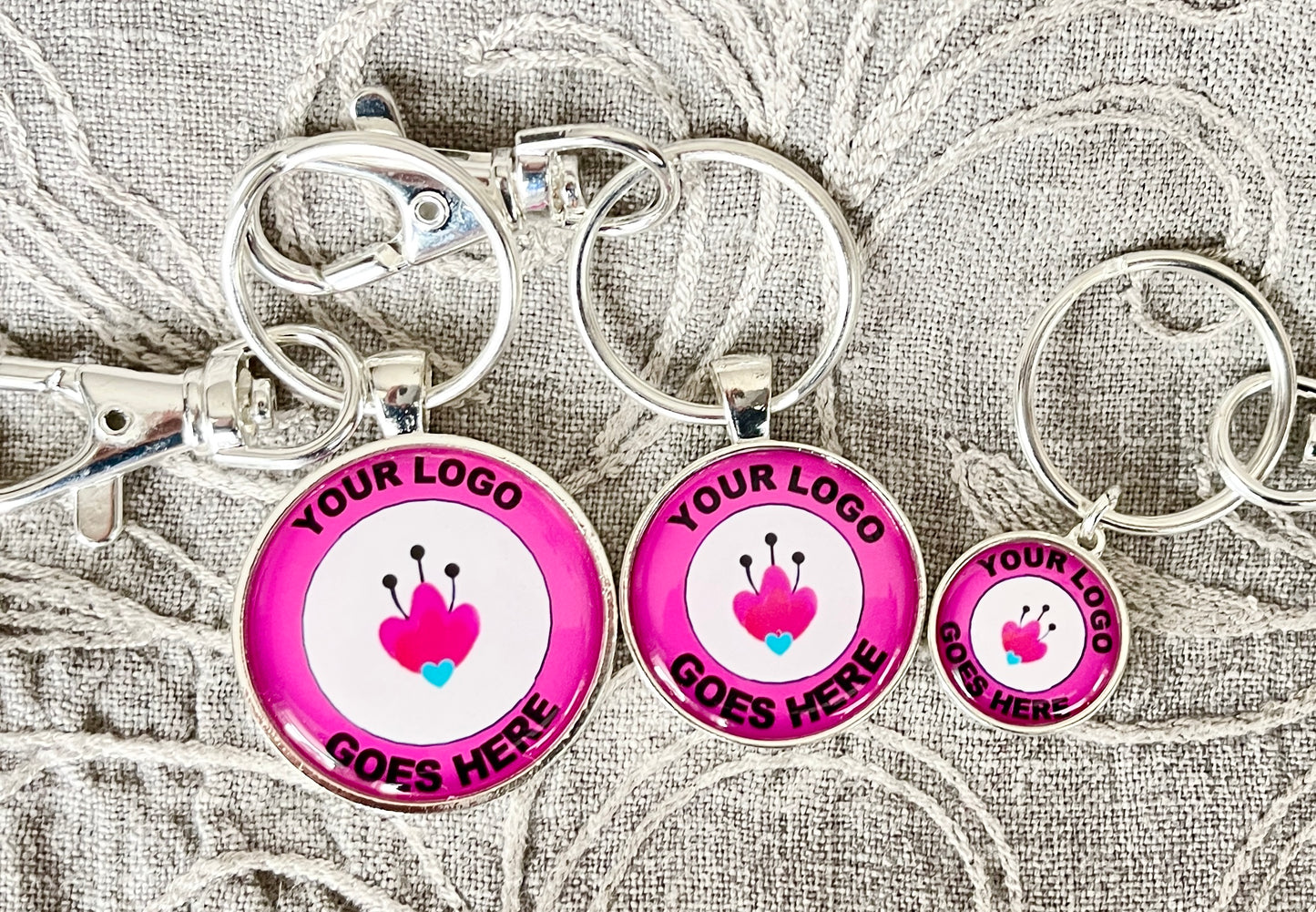Custom Logo Photo Keychain - .75", 1" or 1.25" All double sided