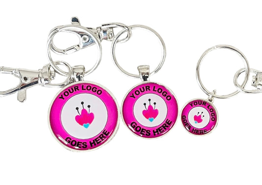 Custom Logo Photo Keychain - .75", 1" or 1.25"  All double sided