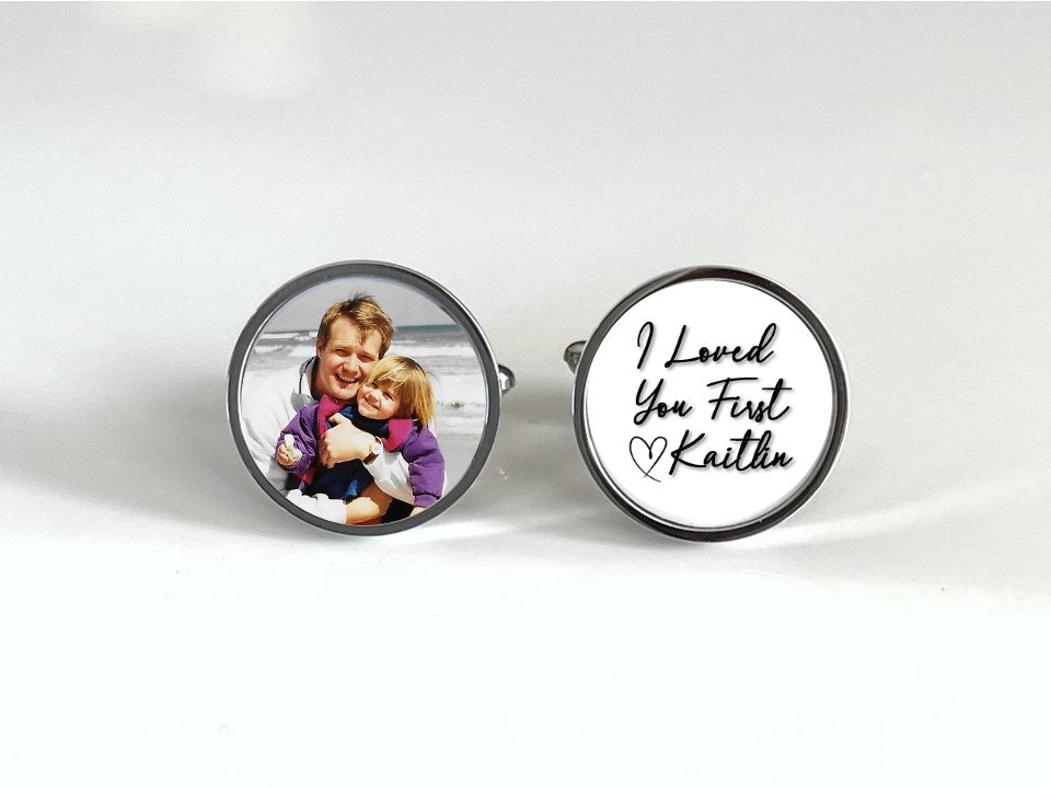 Father of the Bride Photo Personalized Cufflinks