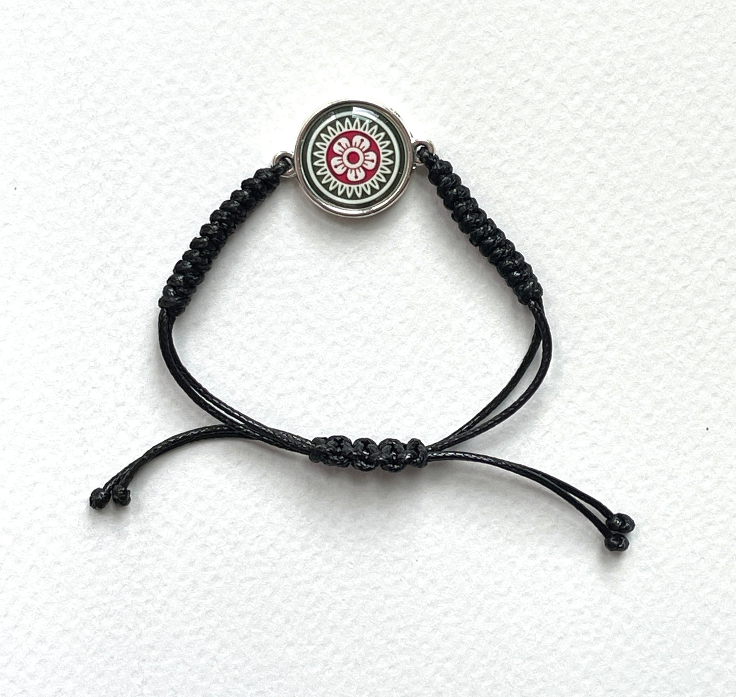 Mahjong Bracelet one side 1 Dot and the other side Bird Bam tile reversible