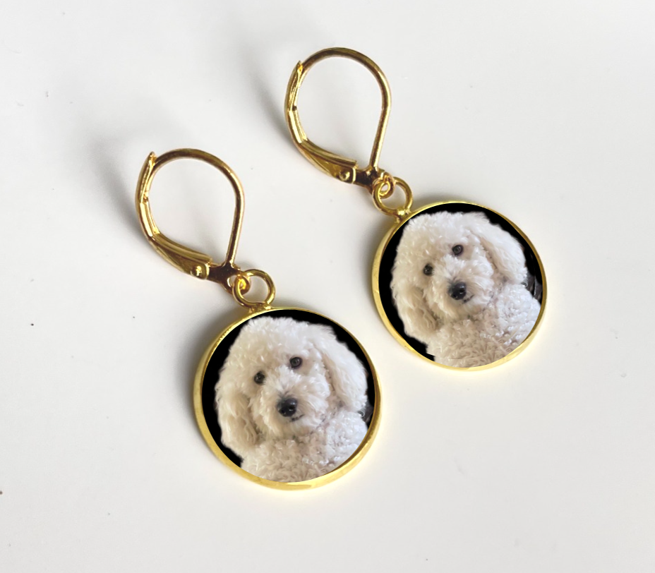 Gold clearance dog earrings