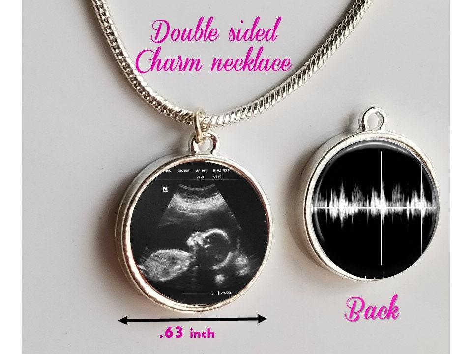 Double Sided Photo Necklace - Silver Round charm pendant - Custom Picture Charms of baby pets family