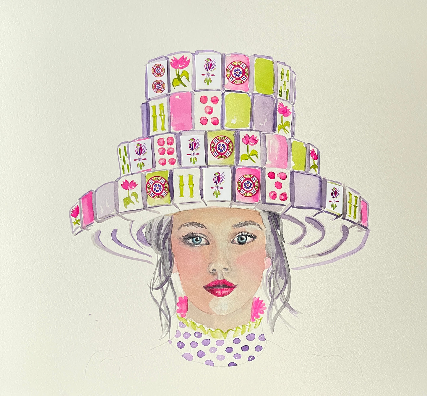 Mahjong Wall Art unframed print Mahjong tile hat