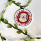 Photo Ornament - ANY picture! with wreath border- 2 inch Sterling Silver plated Personalized Picture Ornament