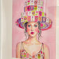 Mahjong Wall Art unframed print Mahjong tile hat and dress
