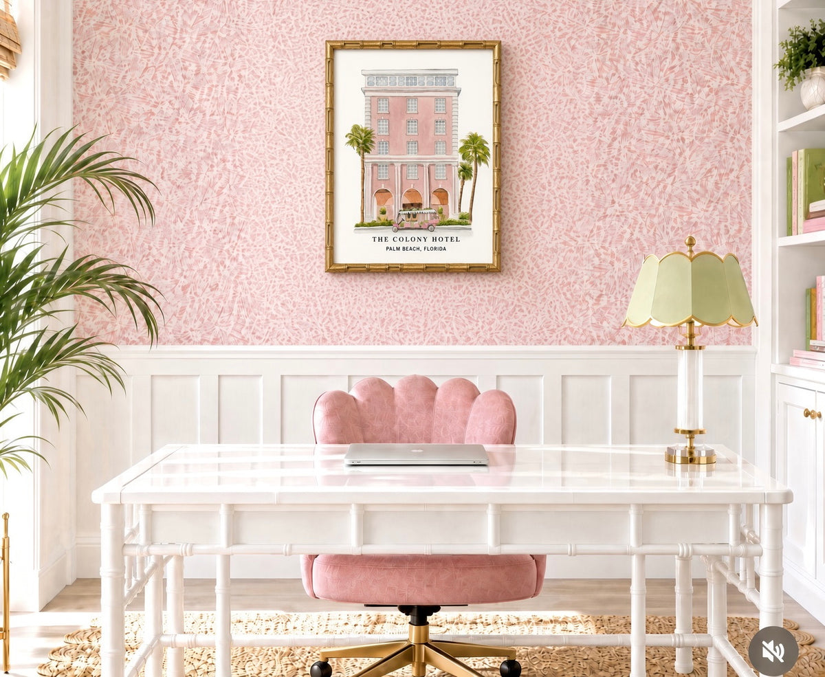 Palm Beach Watercolor Print of The Colony Hotel