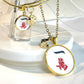 Gold Mahjong necklace one crack tile