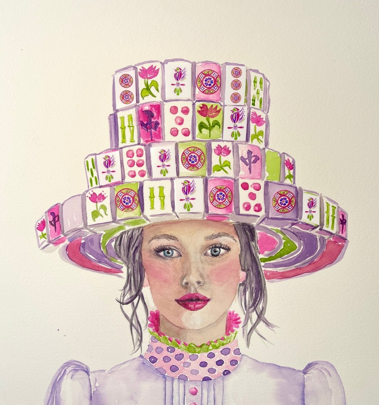 Mahjong Wall Art unframed print Mahjong tile hat