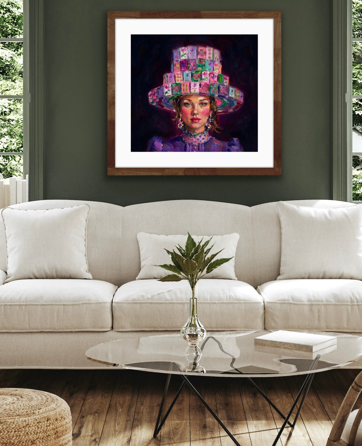 Mahjong Wall Art unframed print Mahjong tile hat