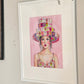 Mahjong Wall Art unframed print Mahjong tile hat and dress