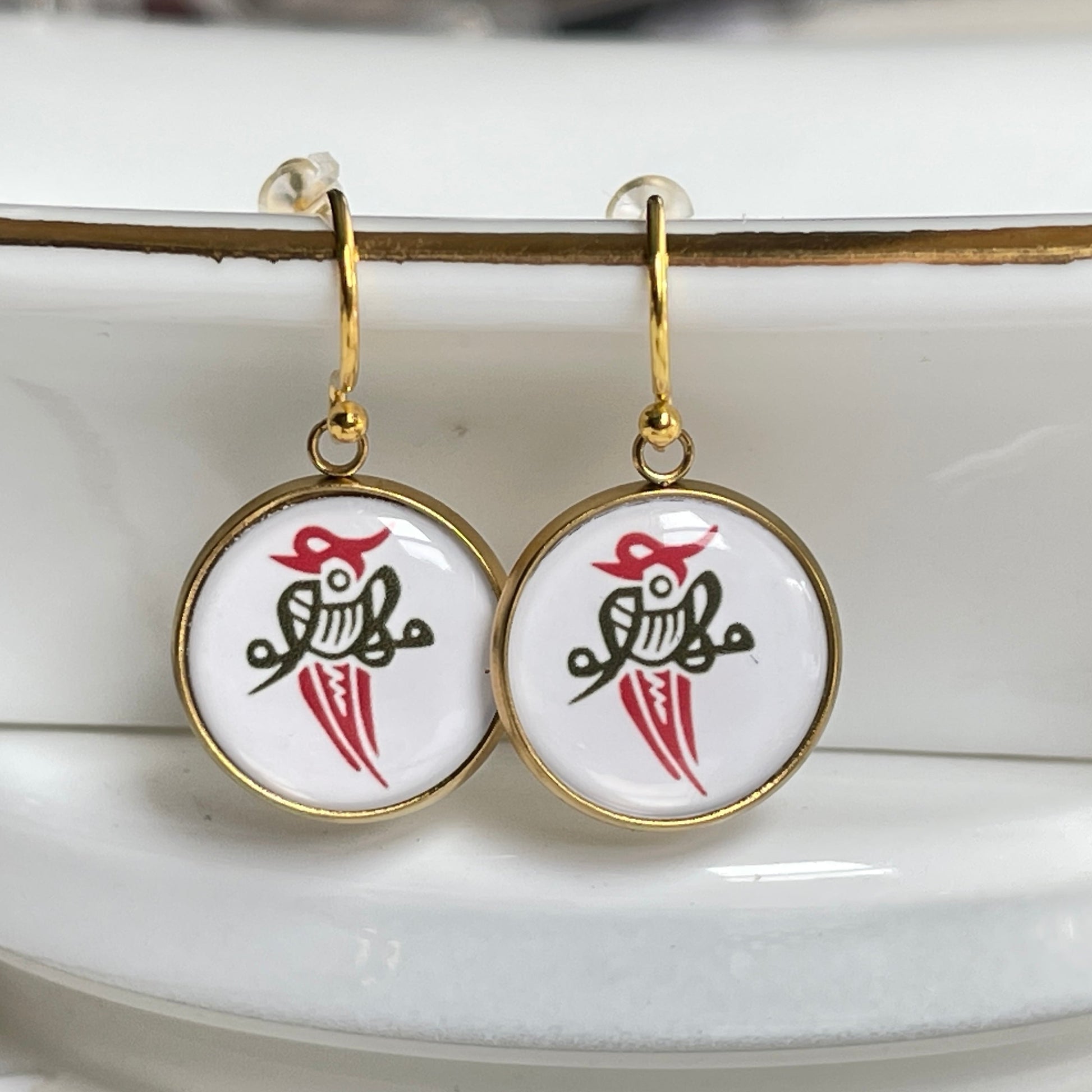 Bird Bam mahjong earrings