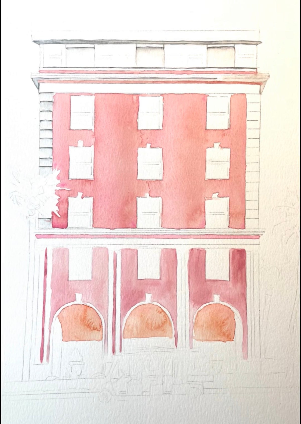 Palm Beach Watercolor Print of The Colony Hotel