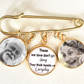 Gold Groom Memorial Pin with photos