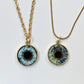 Double sided Gold photo necklace with 20mm gold charm