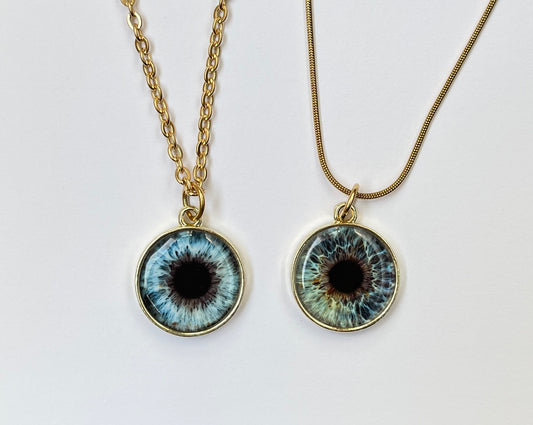 Double sided Gold photo necklace with 20mm gold charm