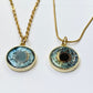 Double sided Gold photo necklace with 20mm gold charm