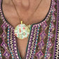 mahjong necklace in gold crack dot bam