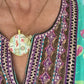 Mahjong Necklace and earring set gold includes one dot and bird bam