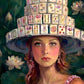 Mahjong Wall Art unframed print Blue Hat