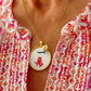 Gold Mahjong necklace one crack tile