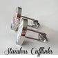 Photo Cufflinks with pictures Stainless Steel or Sterling silver plated
