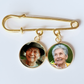Gold Groom Memorial Pin with photos