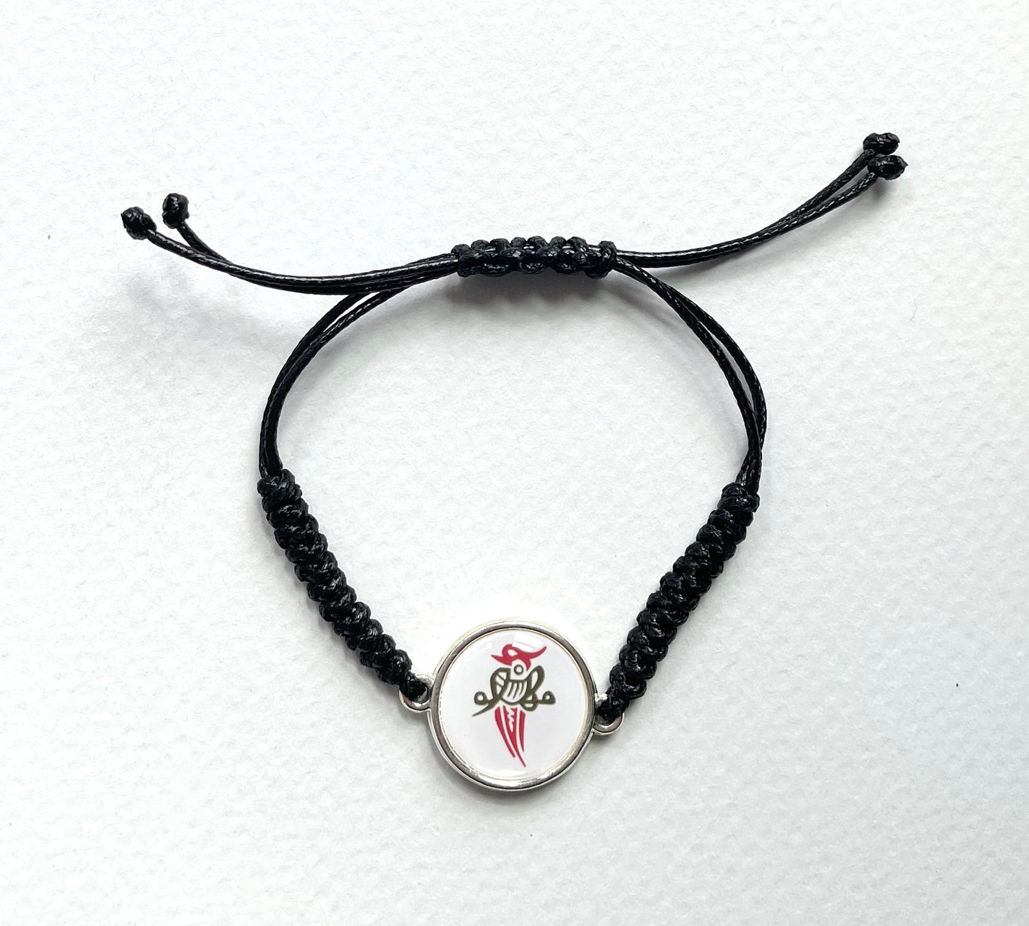Mahjong Bracelet one side 1 Dot and the other side Bird Bam tile reversible