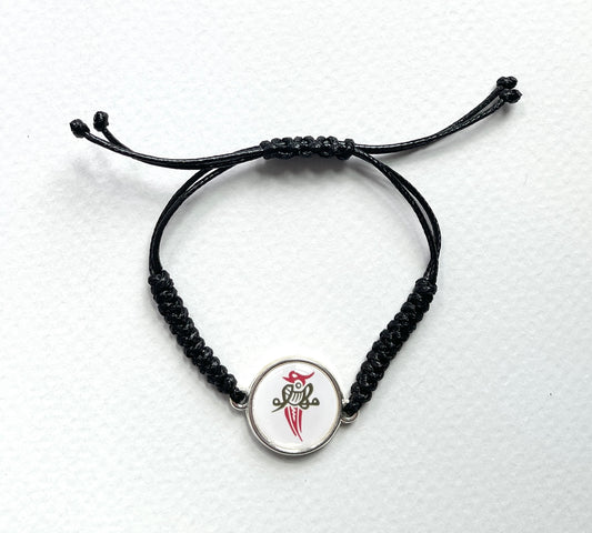 Mahjong Bracelet one side 1 Dot and the other side Bird Bam tile reversible