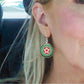 Mahjong Tile Earrings One Dot the other side Bird Bam reversible