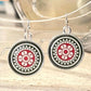 Mahjong Tile Earrings One Dot the other side Bird Bam reversible