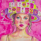 Mahjong Wall Art unframed print Mahjong tile hat and dress