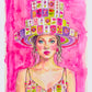 Mahjong Wall Art unframed print Mahjong tile hat and dress