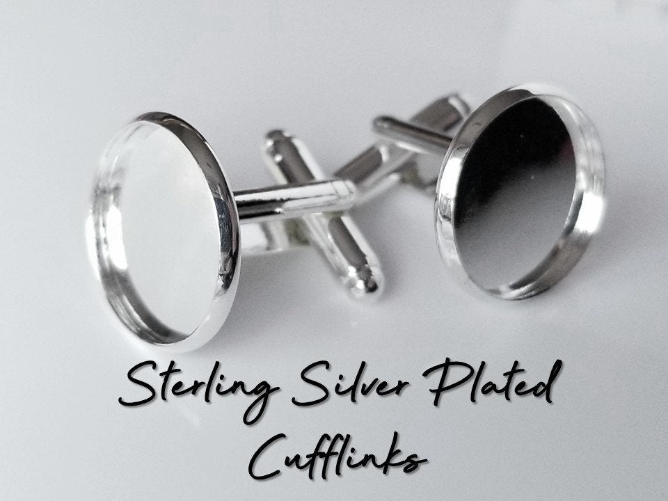 Photo Cufflinks with pictures Stainless Steel or Sterling silver plated