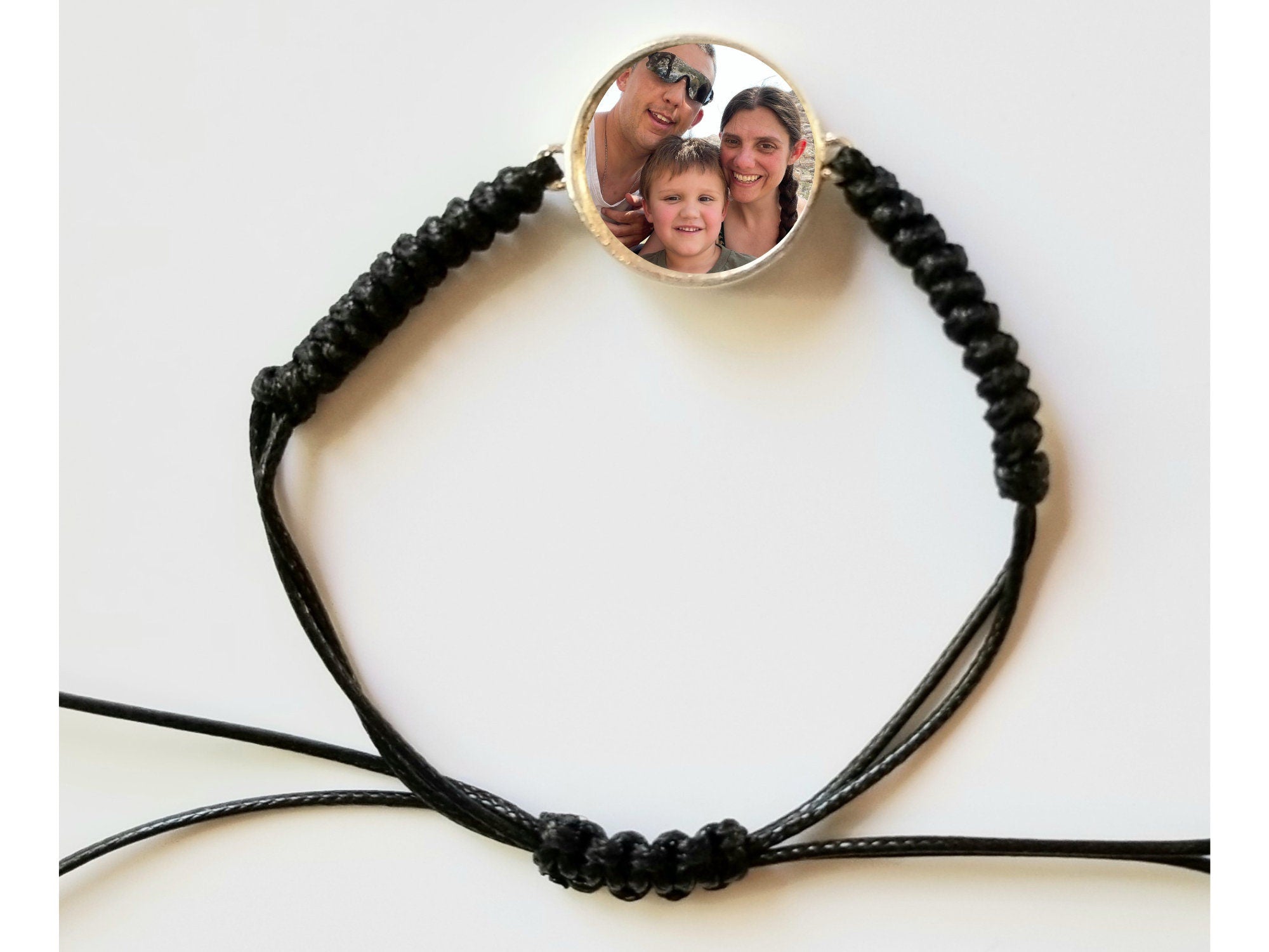 Back to School Comfort Bracelet for Little Boys Bracelet Little Girls Picture of Family or Pets with Personalized Message Separation Anxiety 1 Photo