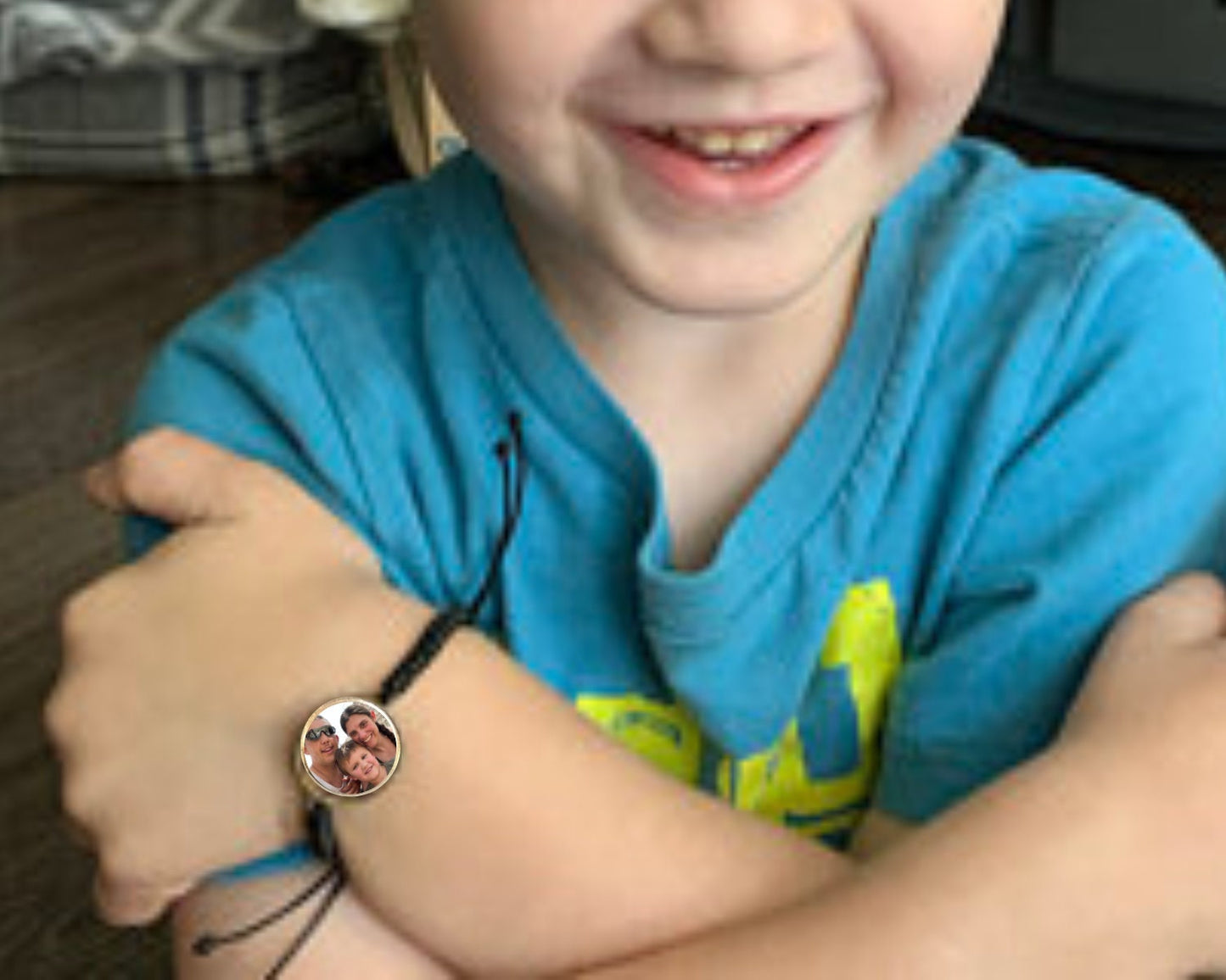 Back to School Comfort Bracelet for little boys bracelet little girls picture of family or pets with personalized message separation anxiety