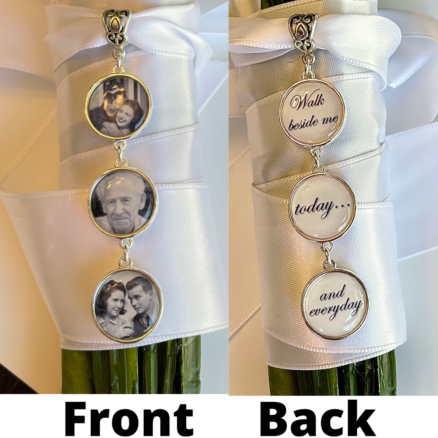 Bridal Bouquet photo Charm dangle set
